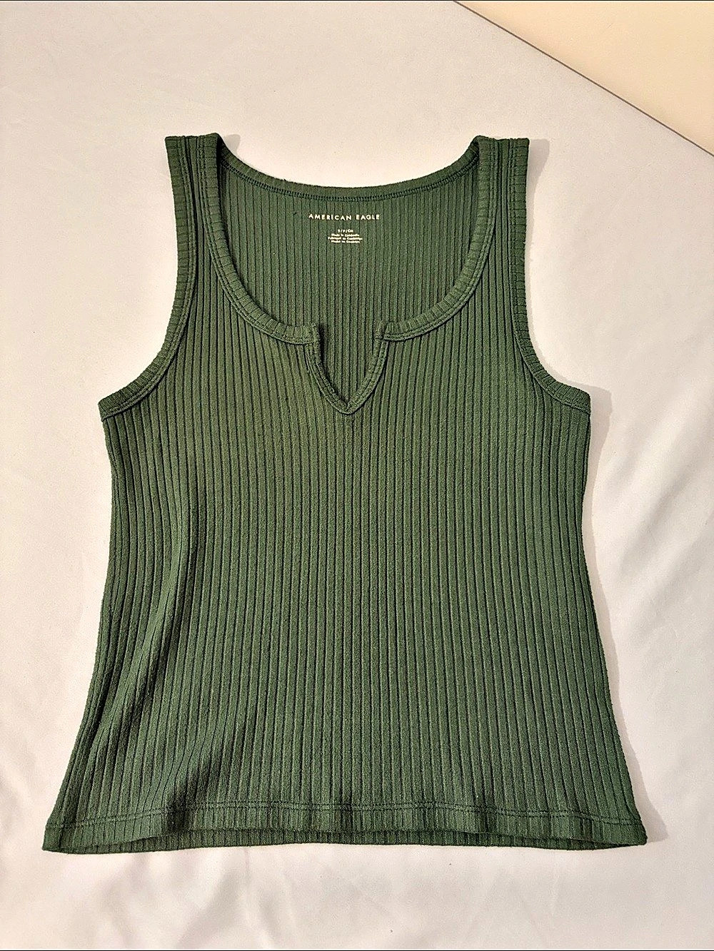 American Eagle Ribbed Tank Top in Green Size Small Like New